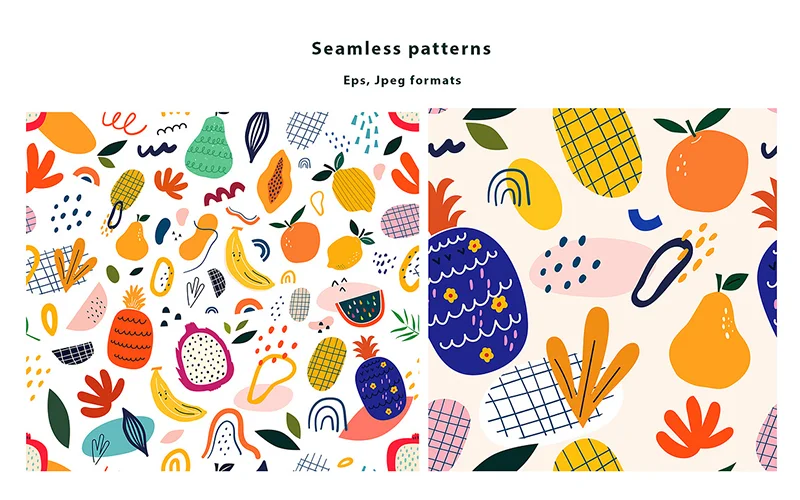 Seamless fruit patterns