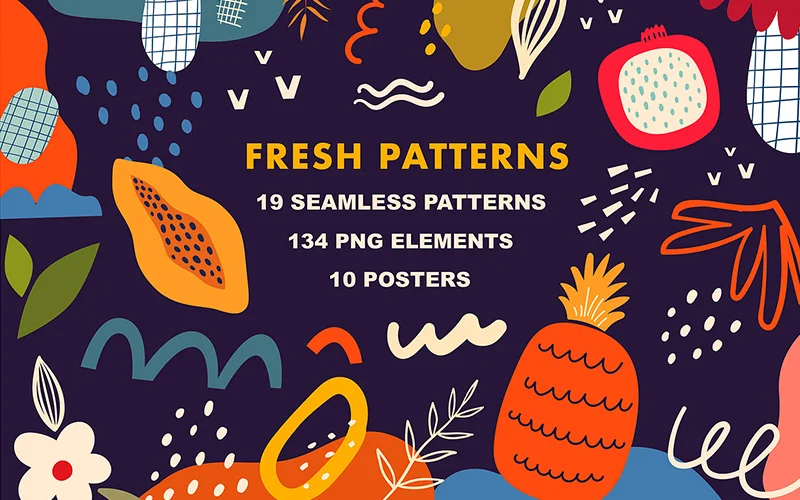 Fruit Patterns & Illustrations Preview