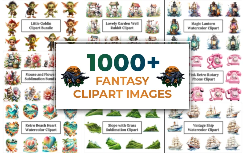 Fantasy Clipart Images Bundle Feature Image
