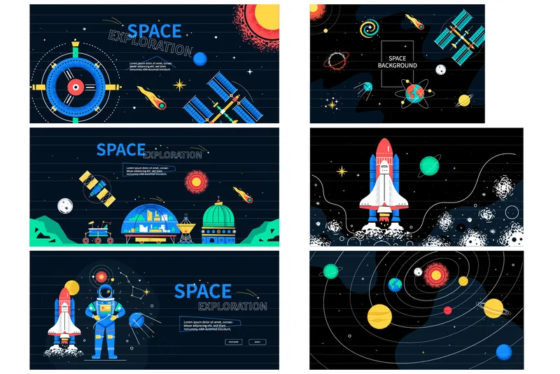 Space backgrounds included in the bundle
