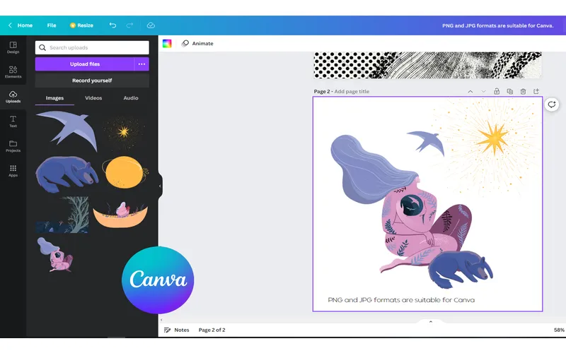 Designing in canva