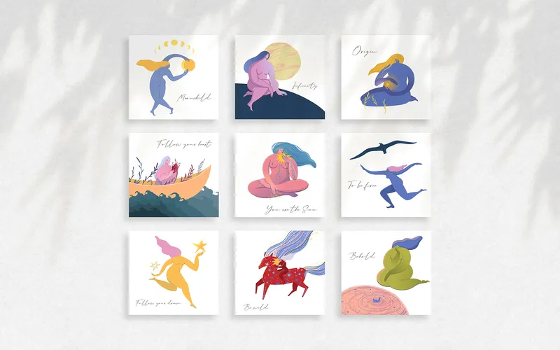 Preview of cards included in the bundle