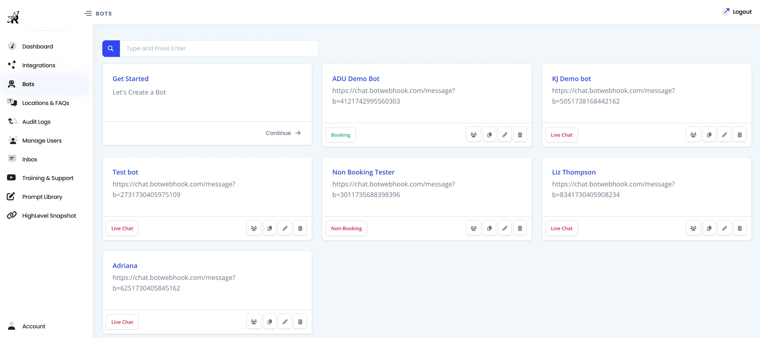 ChatbotAI - AI Chatbot Generator Dashboard UI