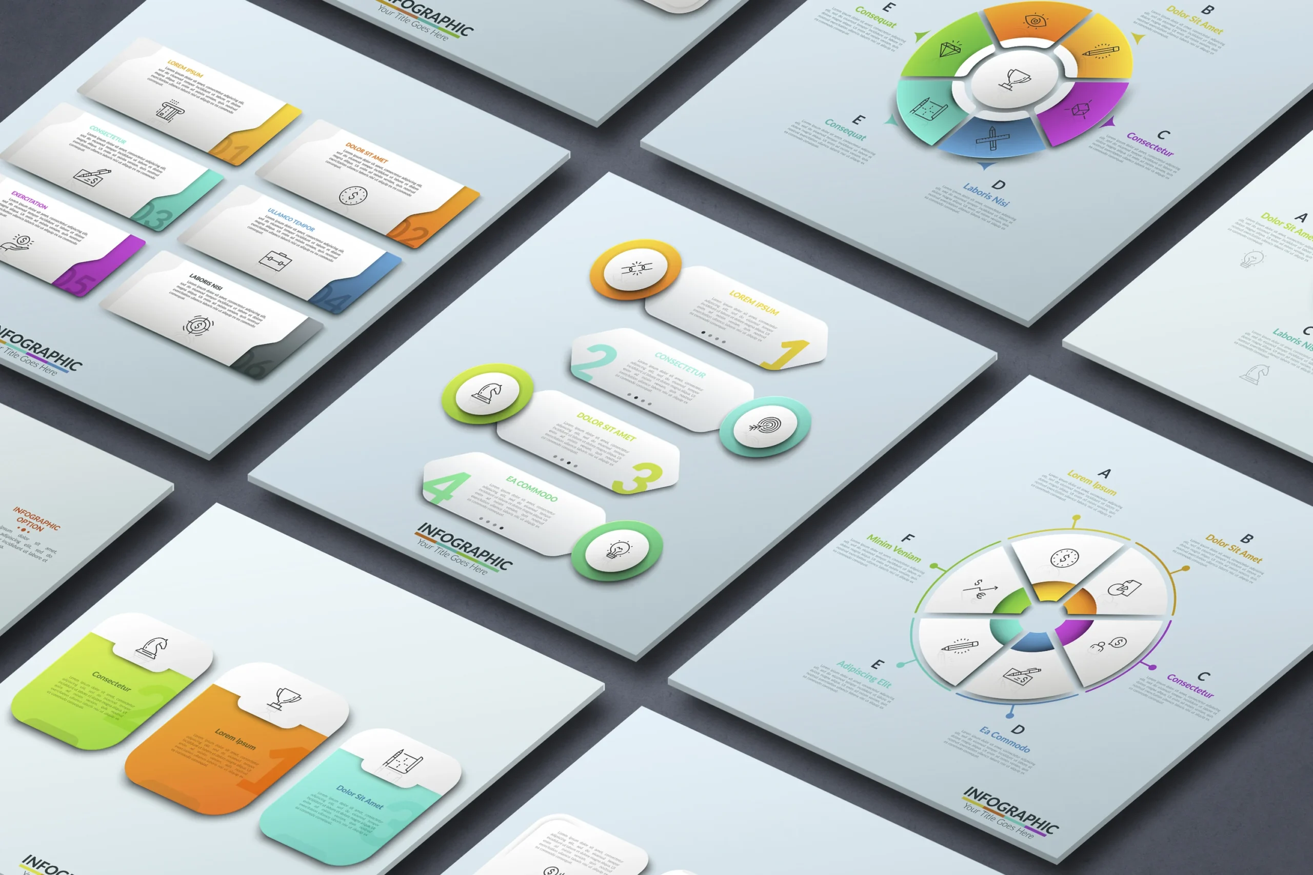 Arrow shaped Triangle and Circular Infographic element