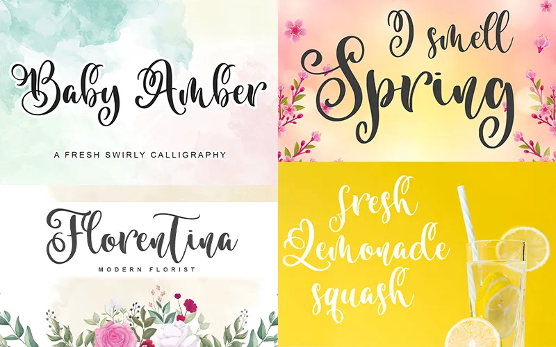 Preview of fonts include in the bundle
