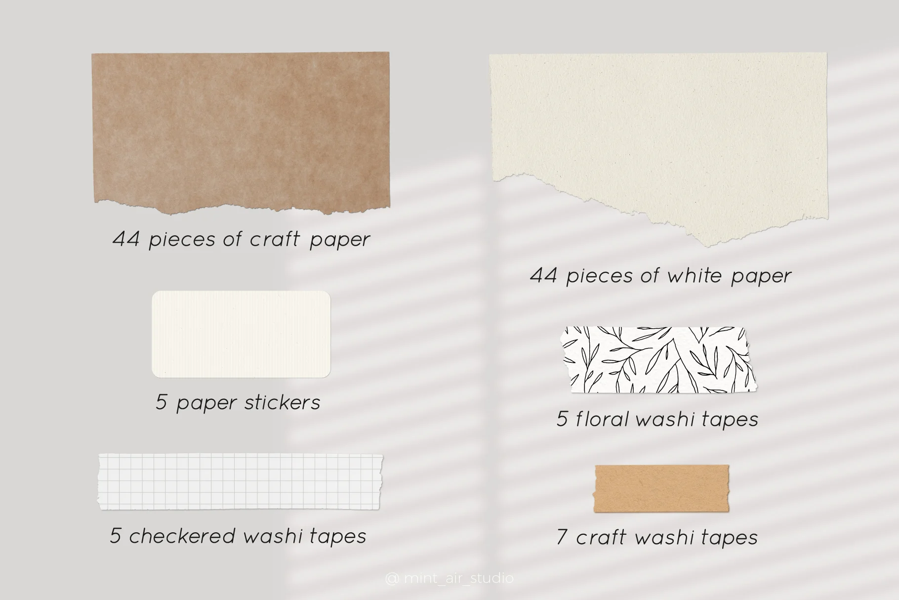 Different Types Of Torn Paper PNG images with their names