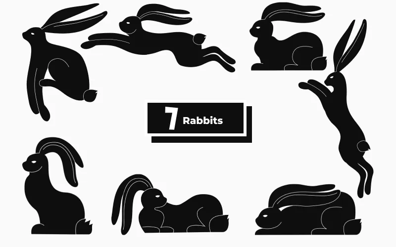 Easter Rabbits included in the Linocut images