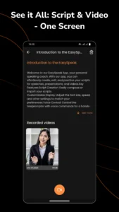 Write script and video using EasySpeak - Teleprompter Software