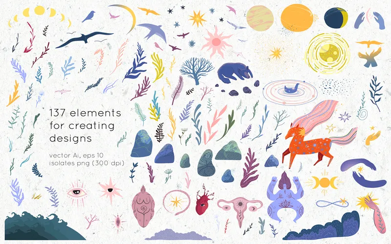 Sacred Illustrations included in the goddess illustrations