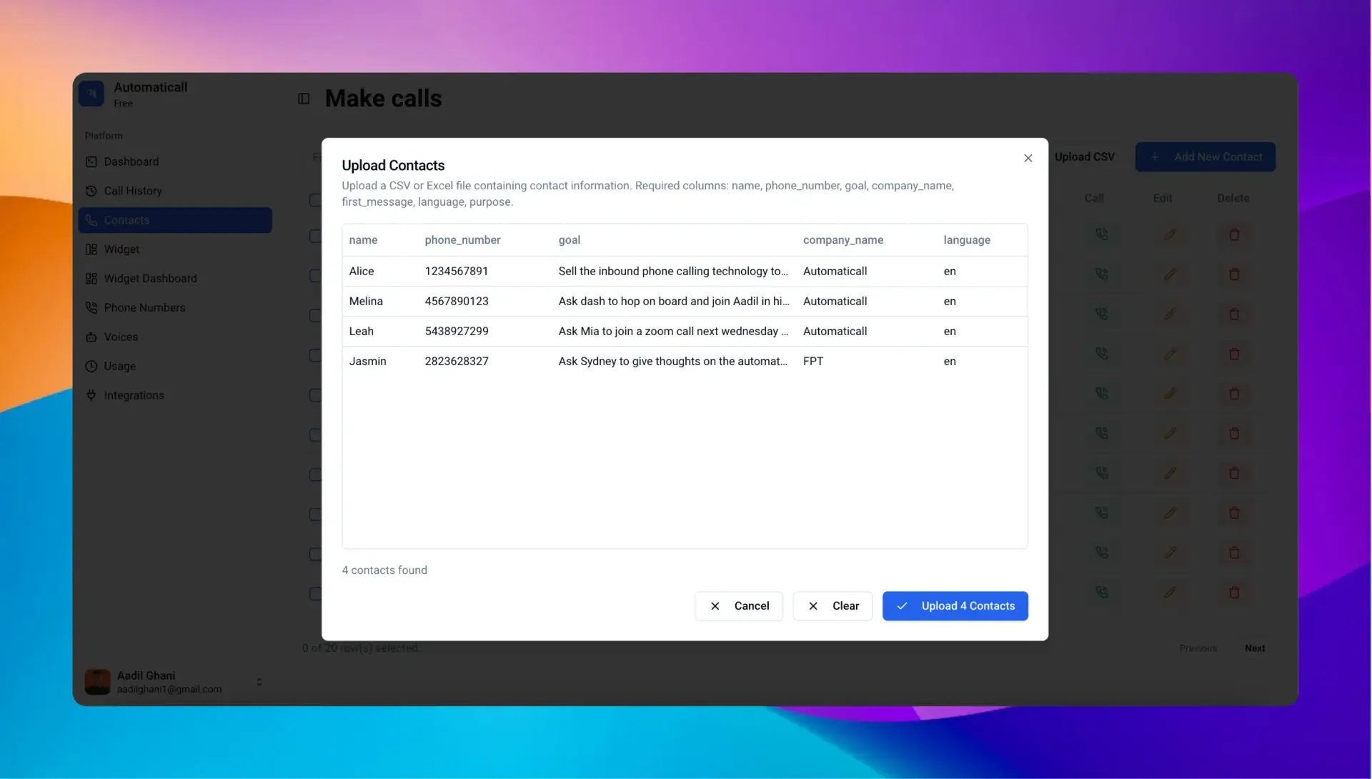 Automaticall – AI Sales Assistant Software Excel Reports