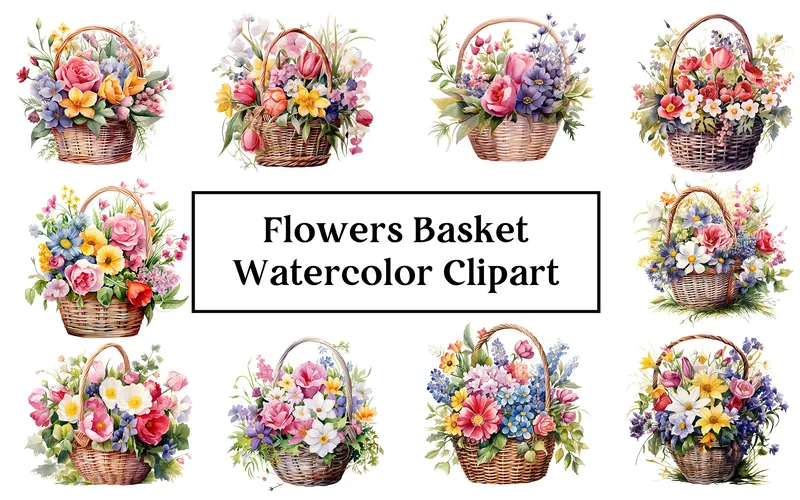Flower Basket Clipart