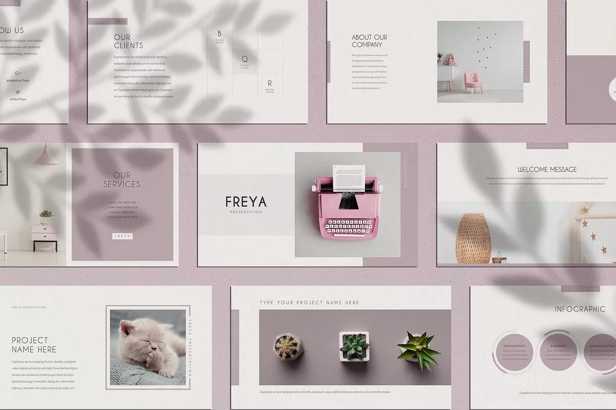 Freya themed presentation templates bundle