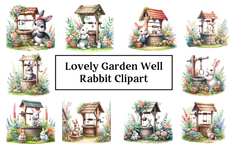 Garden Well Fantasy Clipart