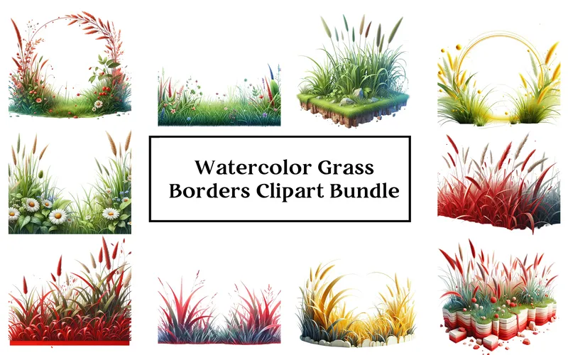 Grass Borders Illustrations