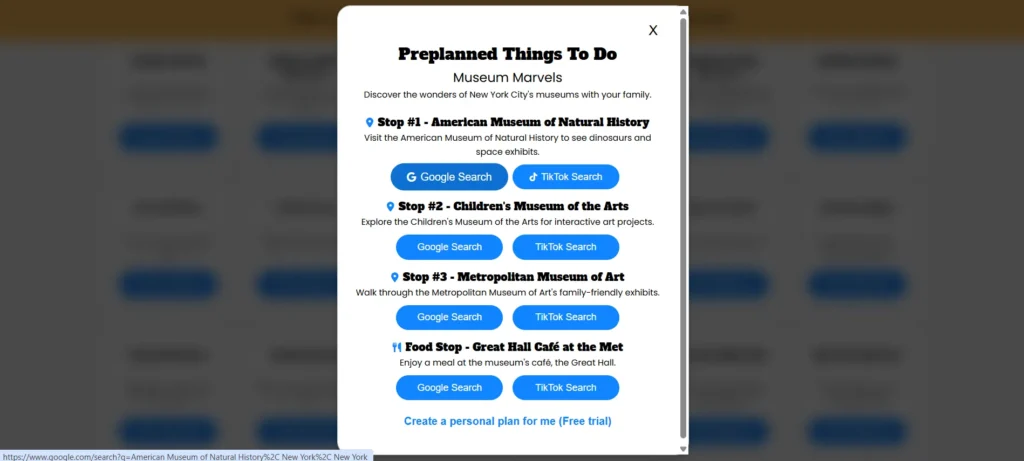 Itinerary List By Planmyweekend.ai