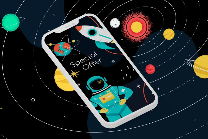 space backgroundsand elements used as a mobile wallpaper