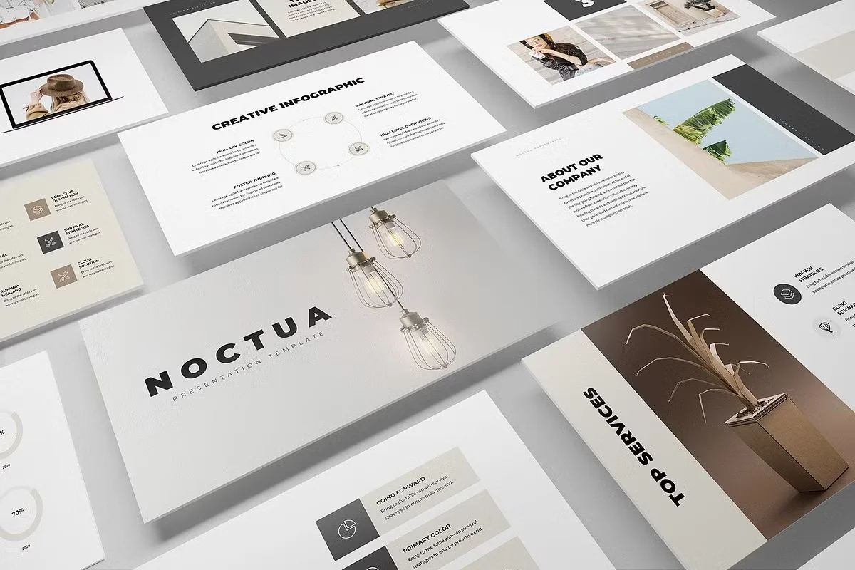 Noctua grey themed presentation templates