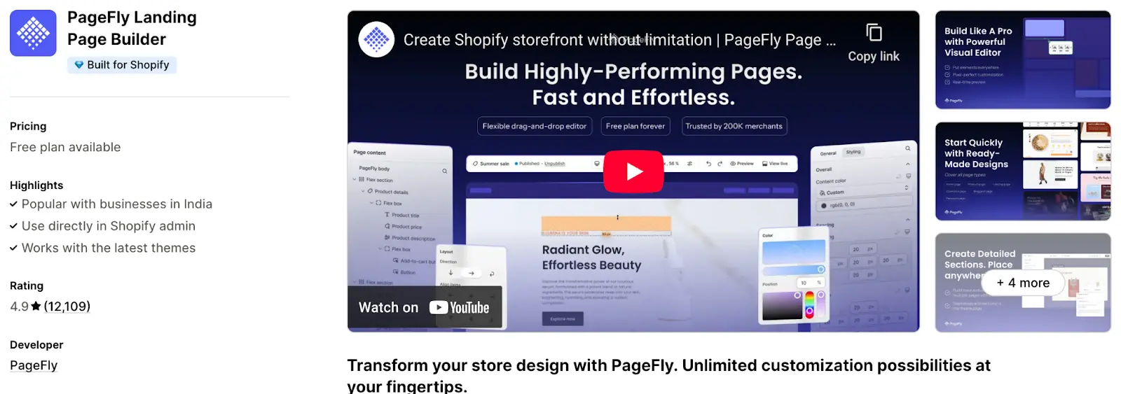 Pagefly landing page builder