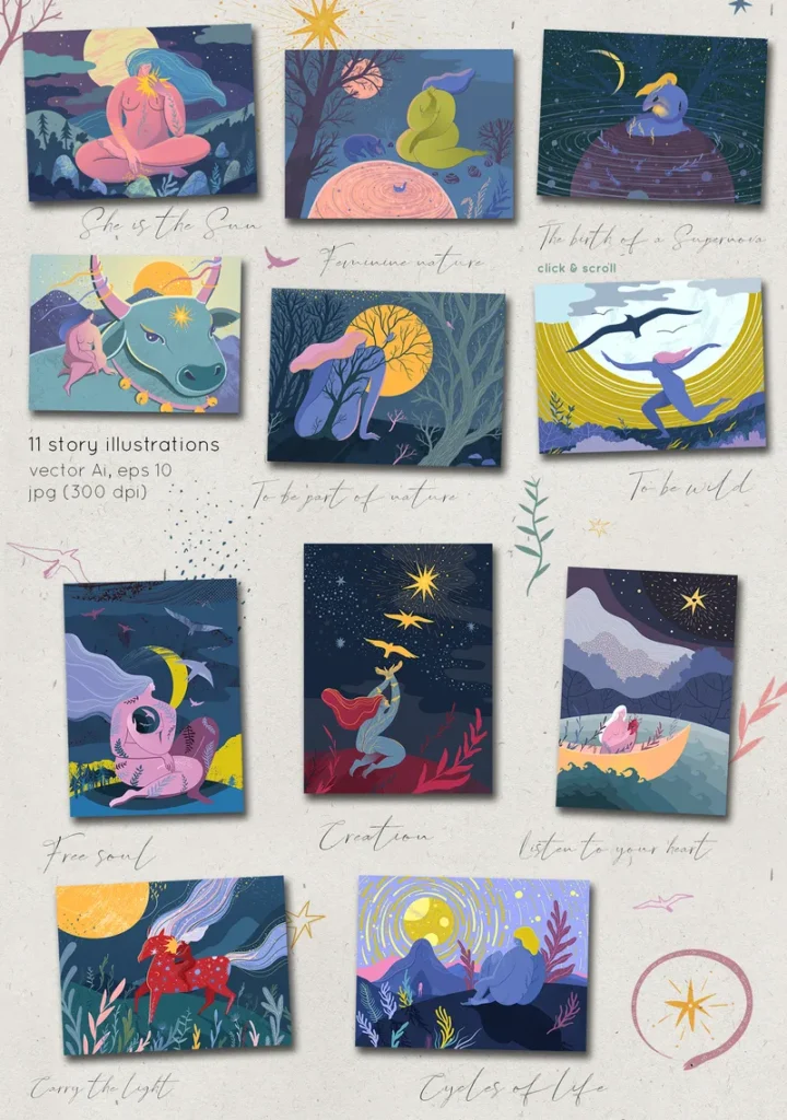 PReivew of goddess illustrations
