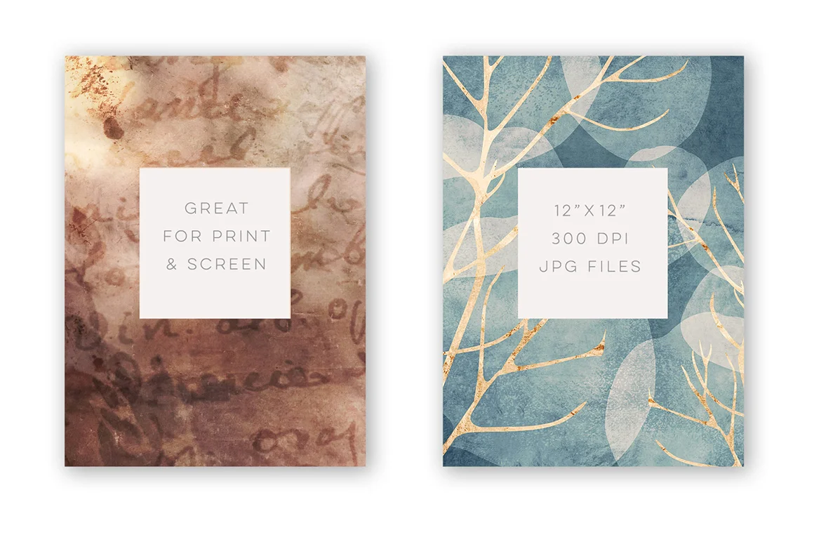 Print cards, invites and more using these Nature texture background bundletextures