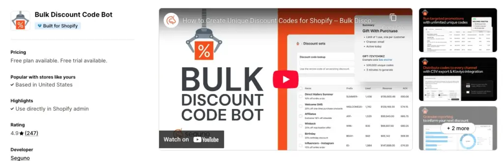Seguno -Bulk Discount Code Bot