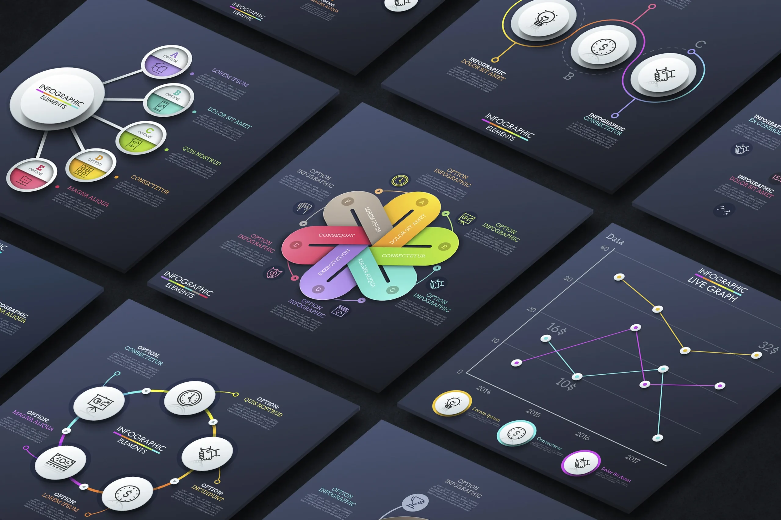 Shape Infographic collage