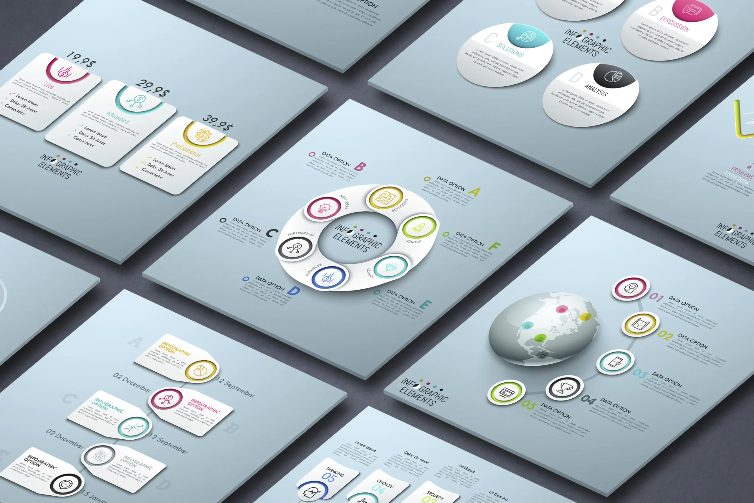 collage of shape infographic images