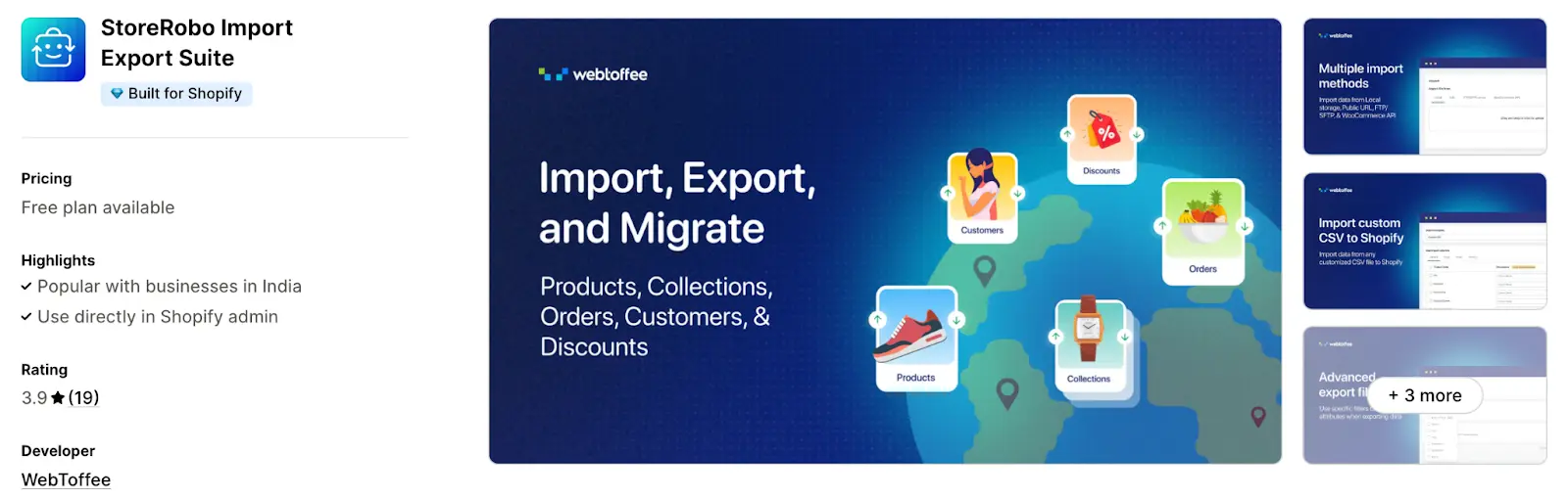 StoreRobo import export suite