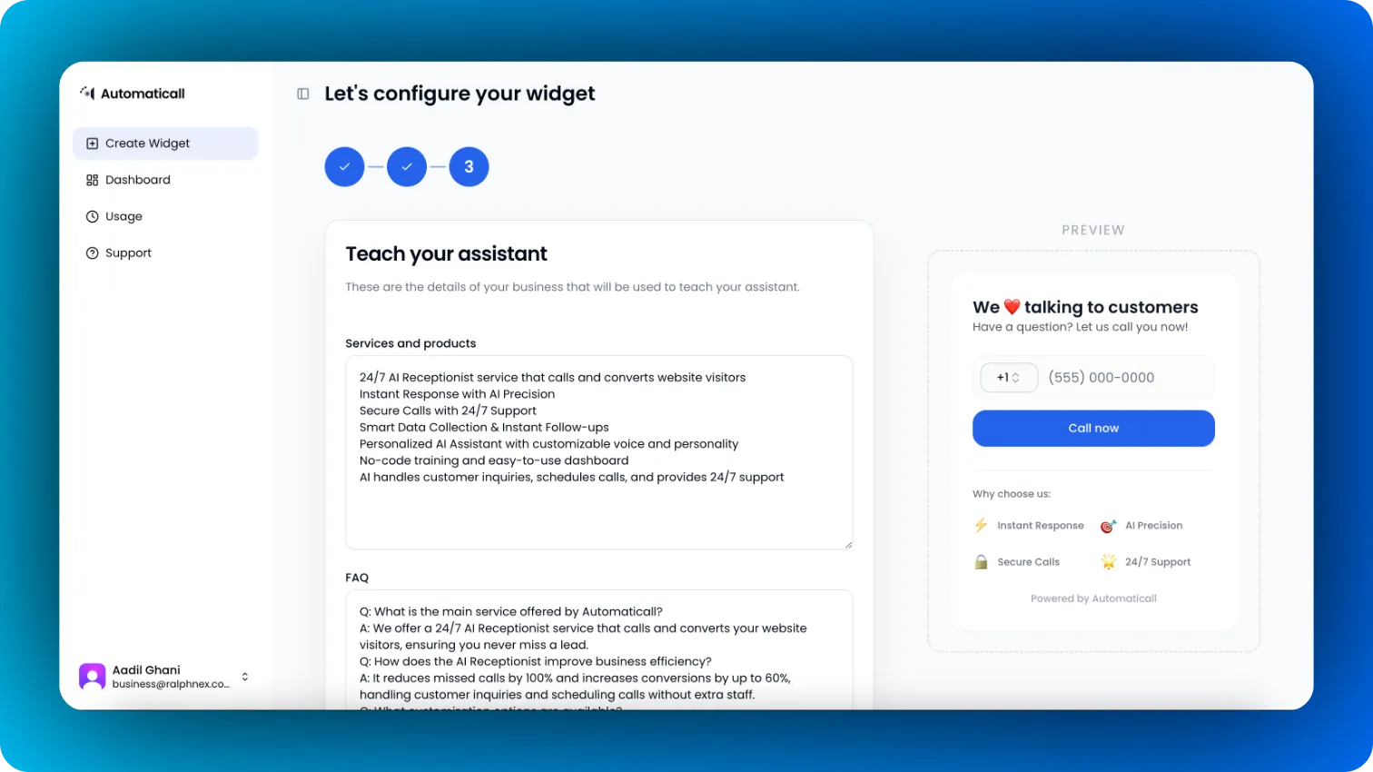 Teach Your Automaticall – AI Sales Assistant Software
