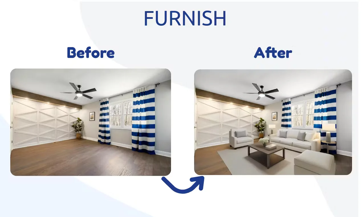 Furnish your house feature using VSDECO - Virtual Staging AI
