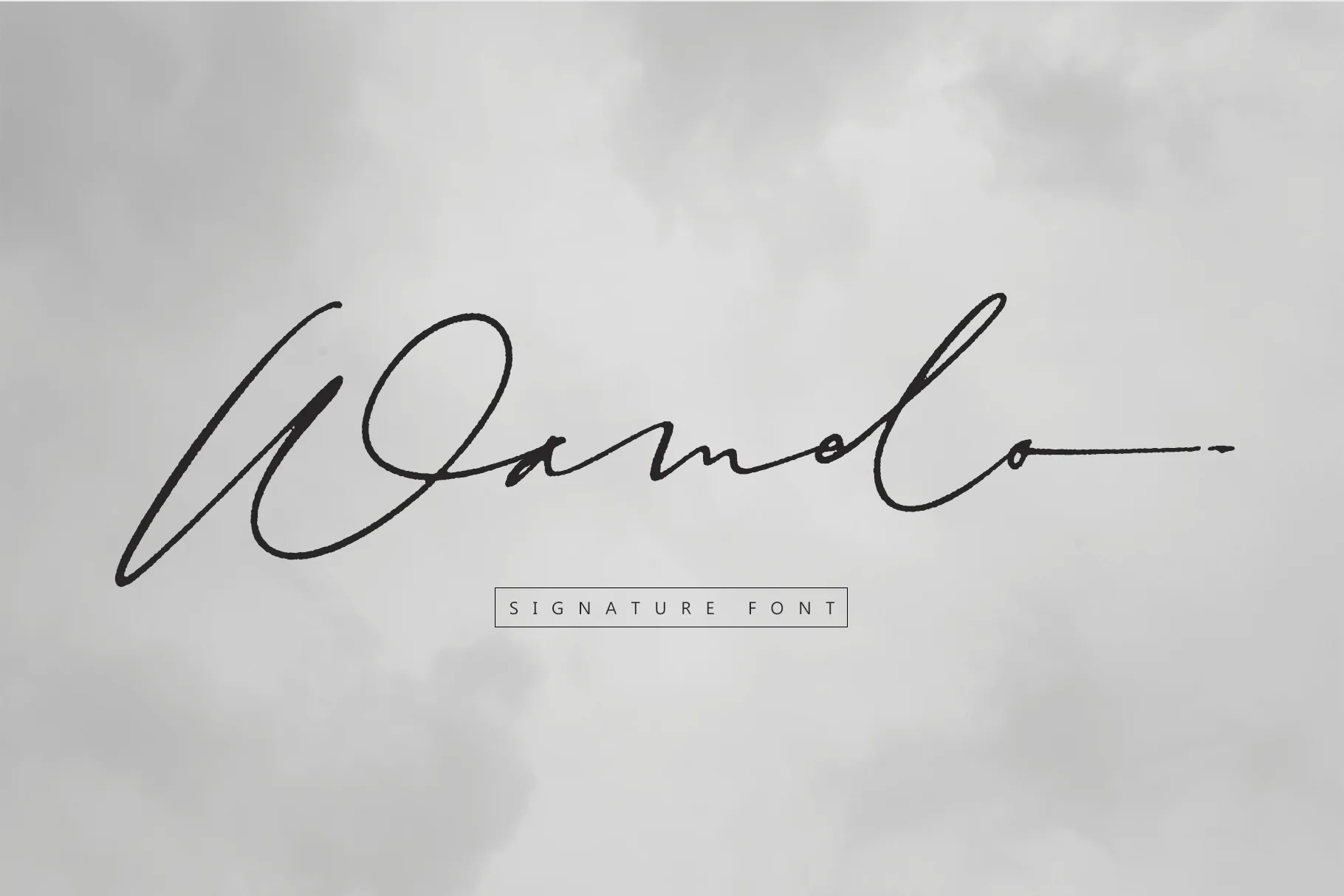 Wamelo font over a light grey background bundle