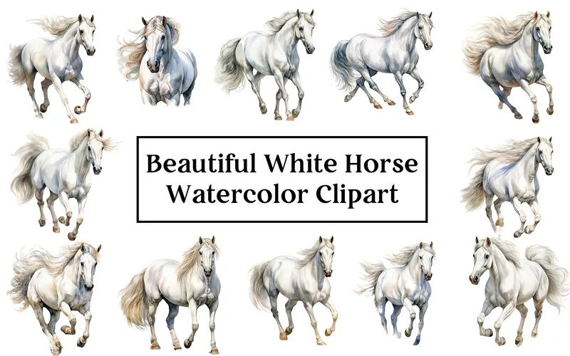Whiter Horse Fantasy Clipart Images