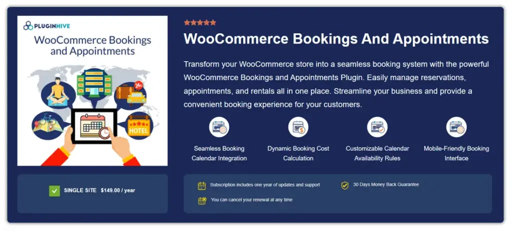WooCommerce Bookings and Appointments