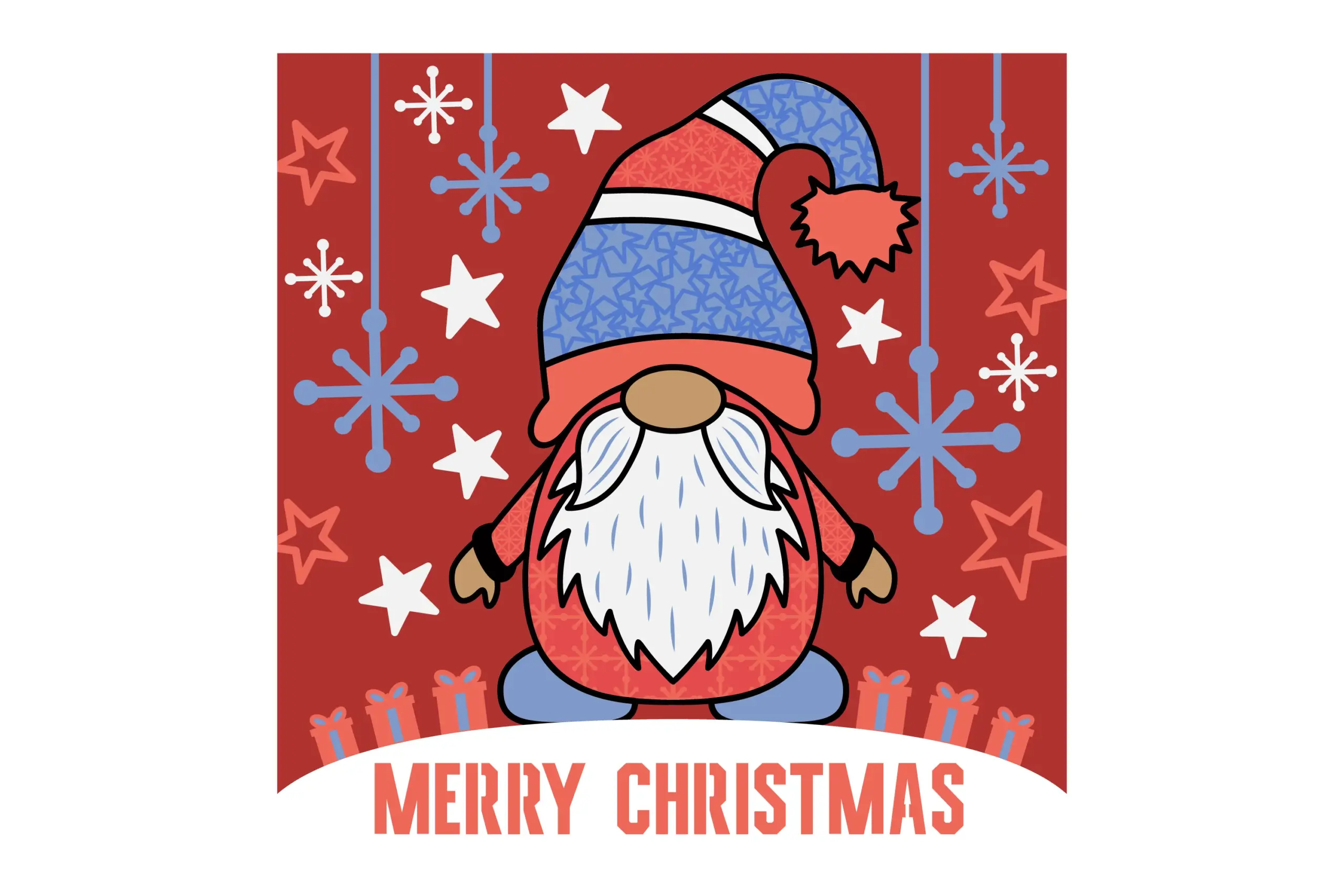 3D Gnome Christmas Layered Papercut