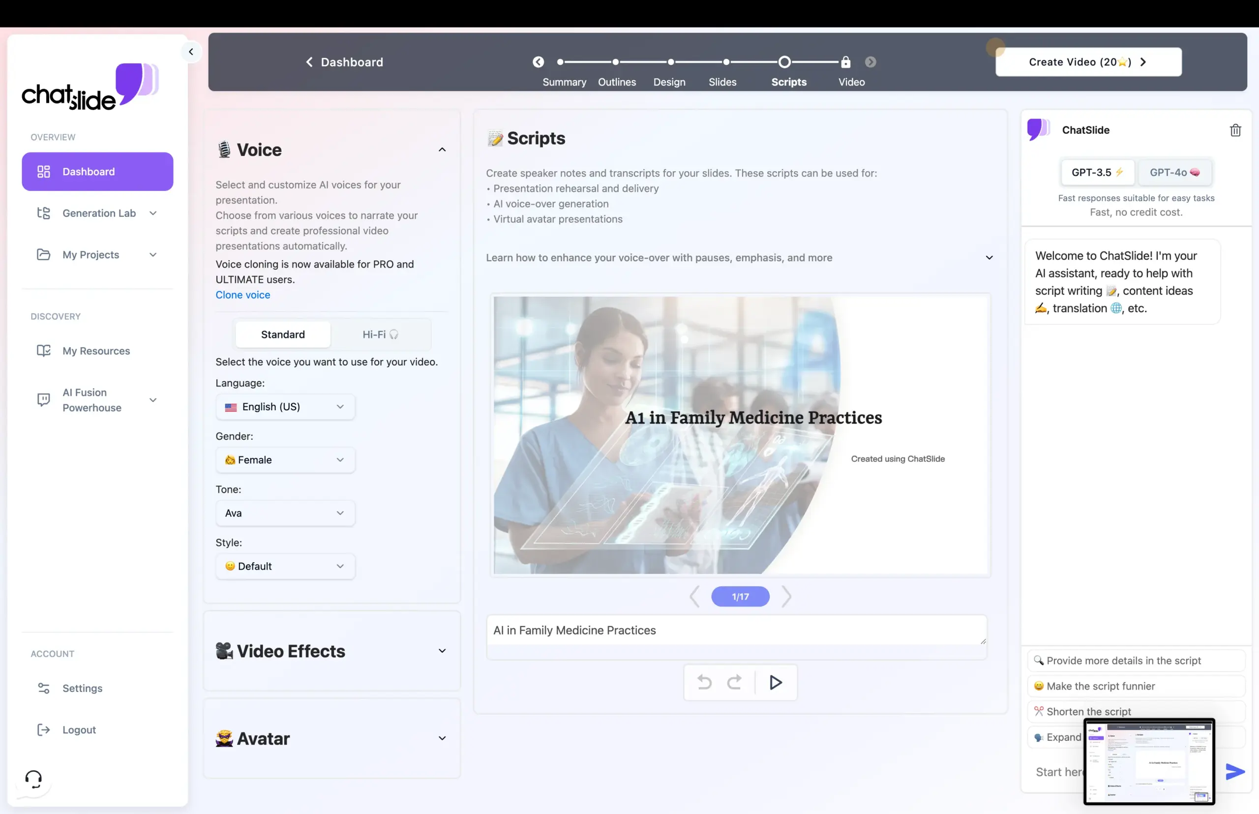 AI Voices Included With ChatSlide