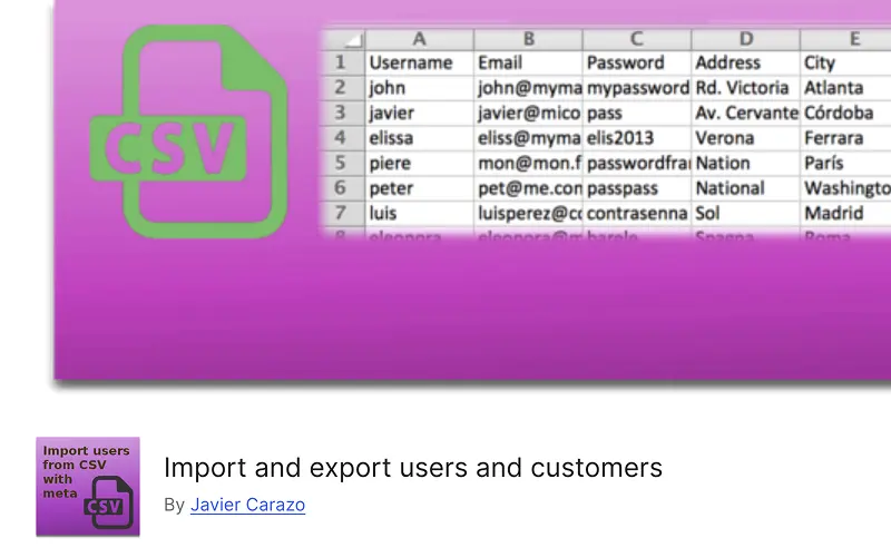 Import and Export Users Customers Woocommerce Migration Plugins