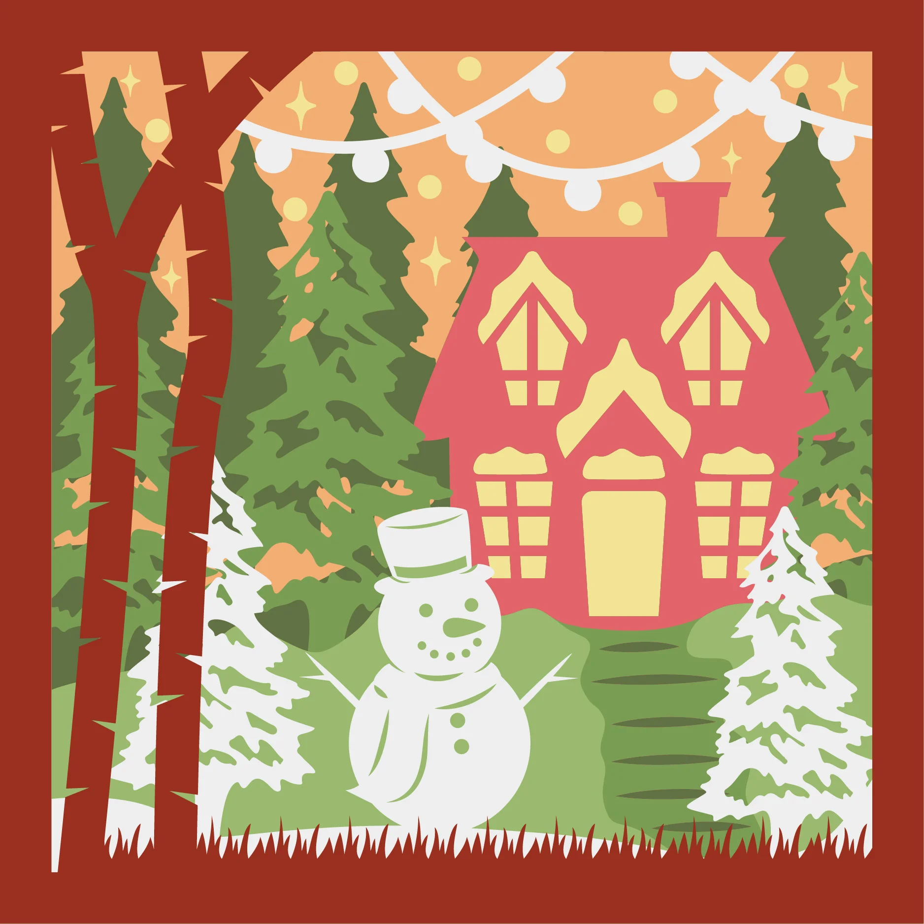 Christmas Shadow box svg 3D Scenes