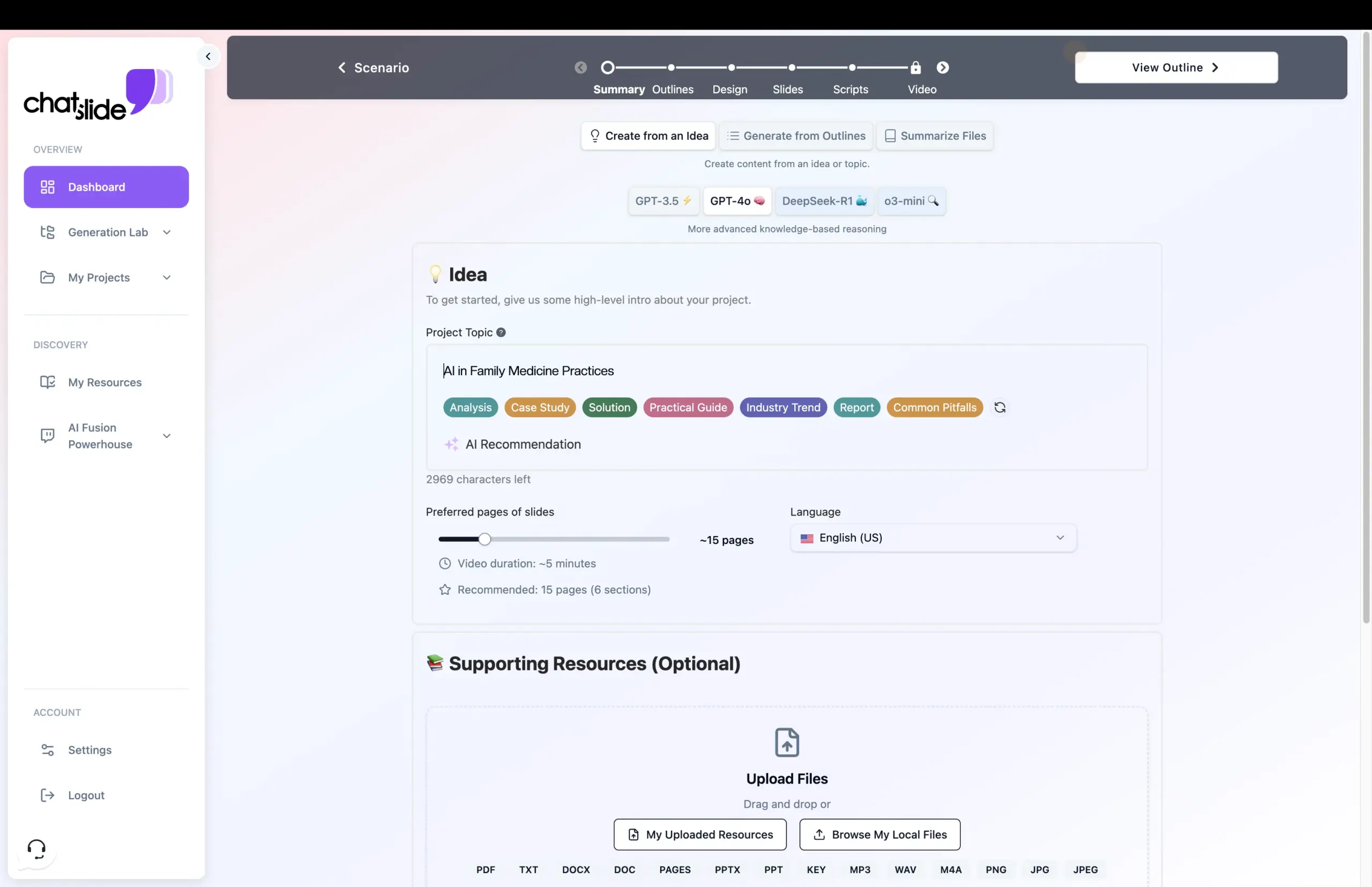 AI-Powered Content Creation With ChatSlide
