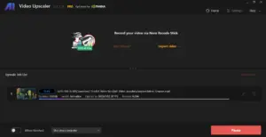 File exporting from Nero AI Video Upscaler