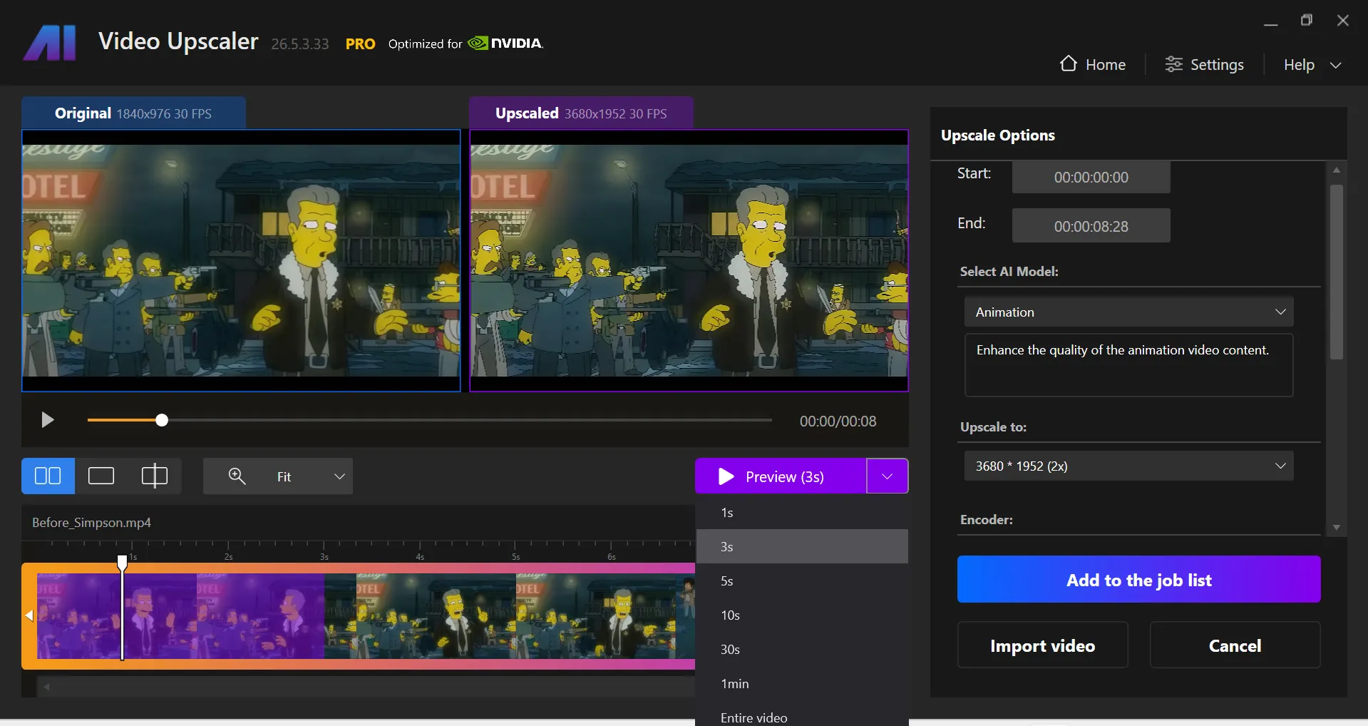 File Preview in Nero AI Video Upscaler