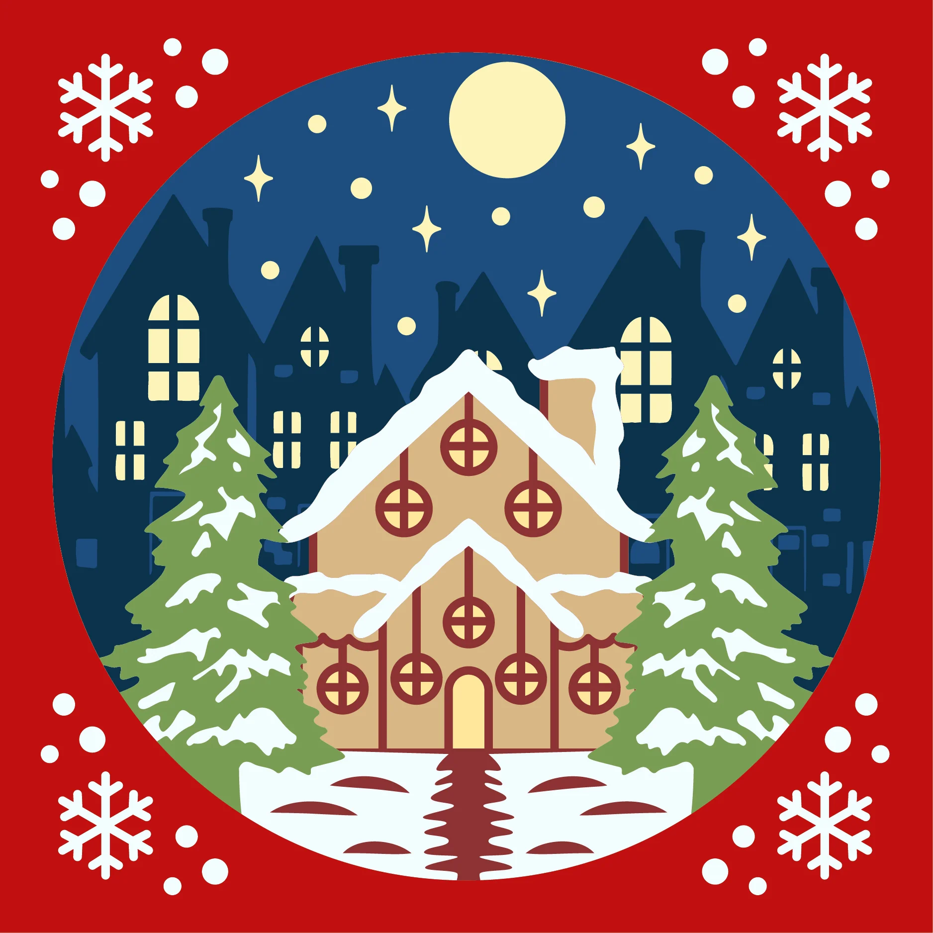 Red Christmas Shadow Box SVG