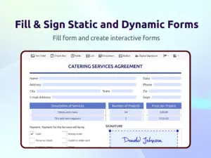 Fill and Sign Static PDFs Feature