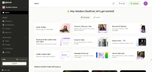 Dashboard UI Of Quso AI Social Management Tool