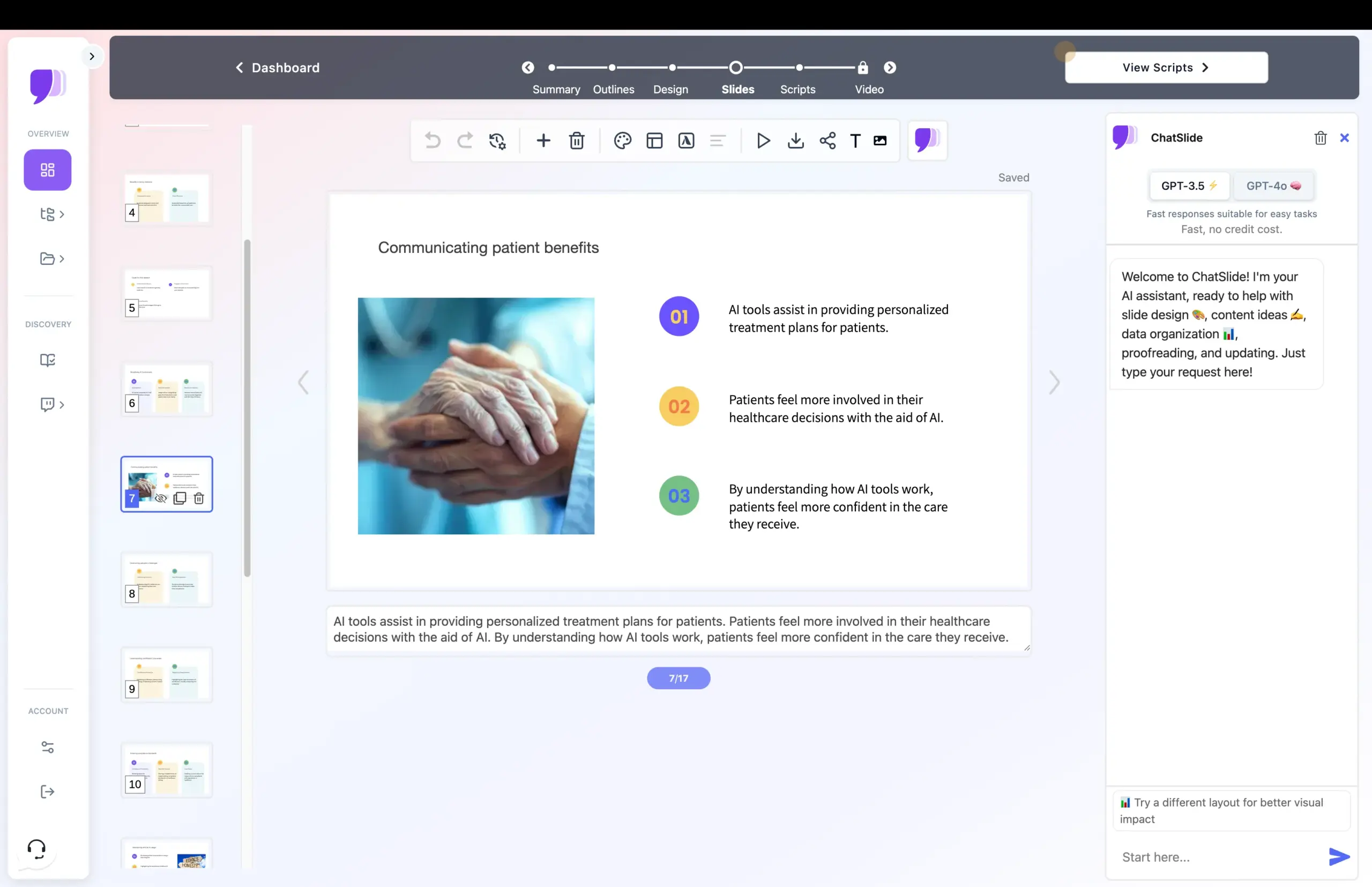 Slide Modification Options Included In AI Presentation Maker