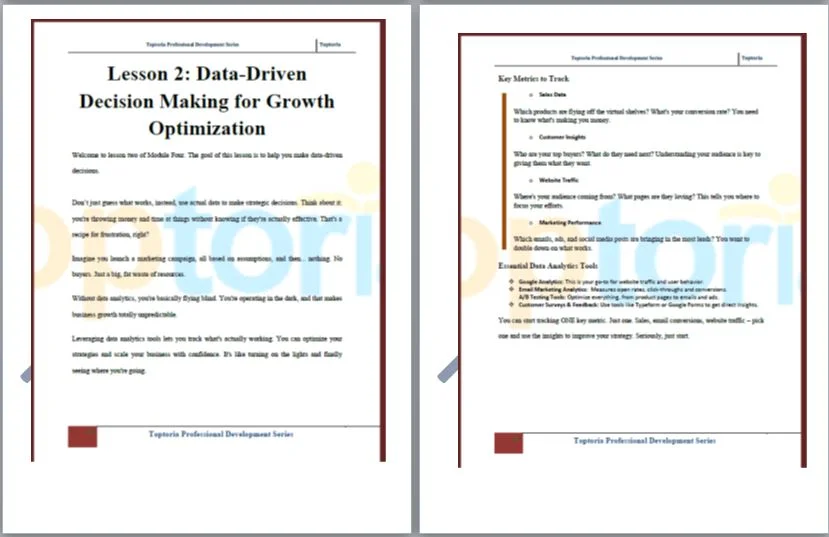 Growth Optimization Strategies eBook Contents