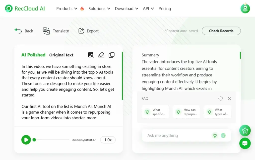 AI Audio Summarizer preview image