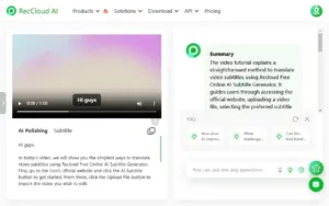 AI Video Translation using RecCloud AI AI Video processor