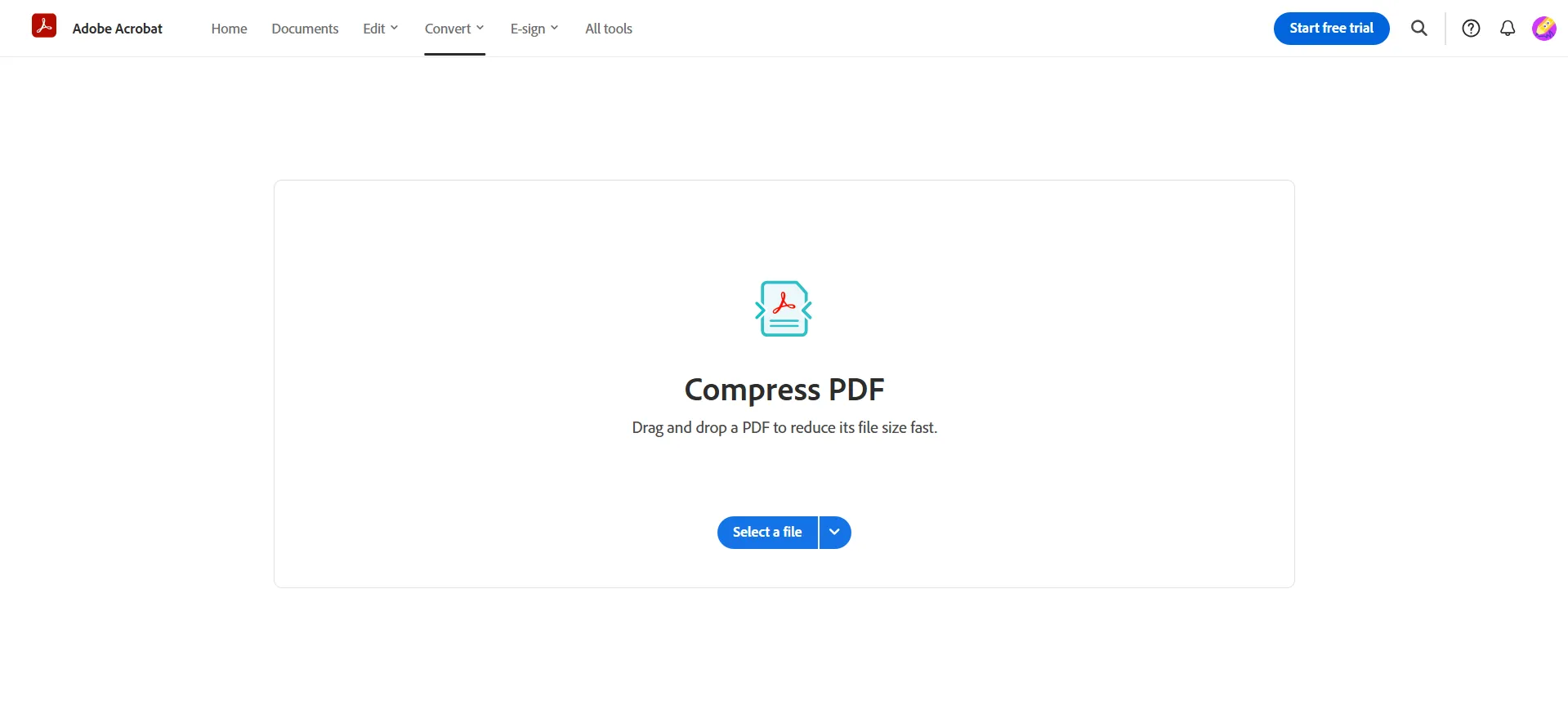 Adobe Acrobat Pro Online PDF Compression Tool