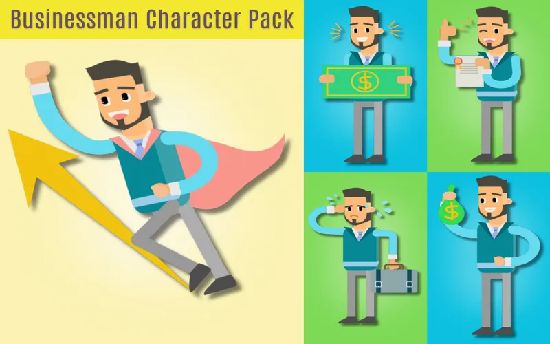 Businessman character pack preview image