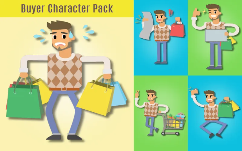 Buyer emotion vector pack preview image